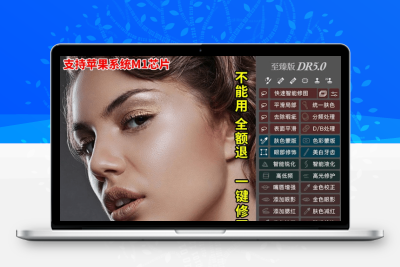DR5磨皮插件PS一键磨皮修图调色美白瘦脸插件人像调色滤镜Win/Mac